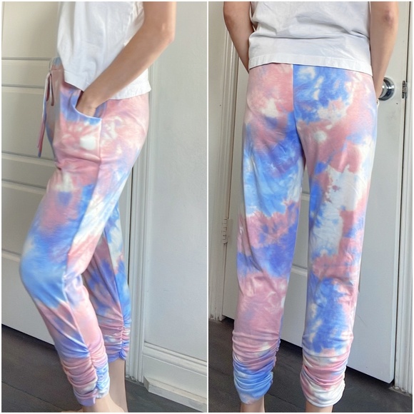 031 Boho Tie dye slouchy leg Joggers - Picture 4 of 4